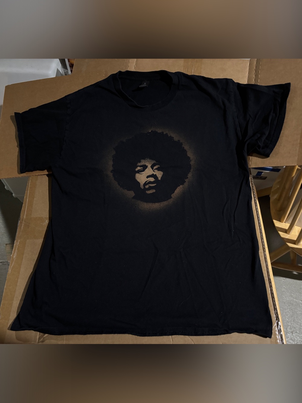 Jimi Hendrix Graphic Crewneck T-Shirt with Central Portrait Print